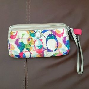 Coach multicolored wristlet